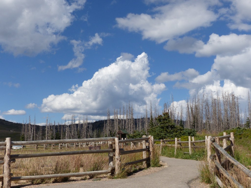 Vom Aussichtspunkt zurück zum Parkplatz - dabei immer dieser Himmel!